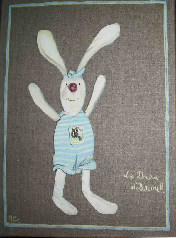 Modèle de tableau Doudou en toile de lin (30 cm x 40 cm) – Image 2