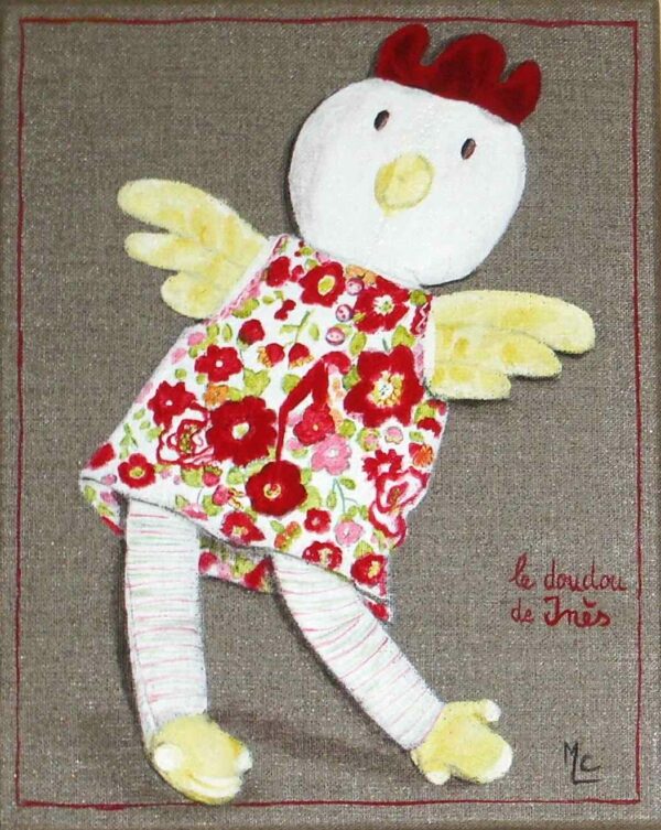 Modèle de tableau Doudou en toile de lin (24 cm x 30 cm) – Image 3