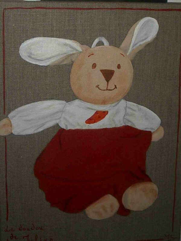 Modèle de tableau Doudou en toile de lin (30 cm x 40 cm) – Image 4