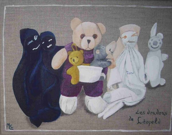 Modèle de tableau Doudou en toile de lin (40 cm x 50 cm) – Image 2