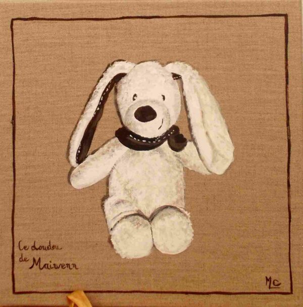 Modèle de tableau Doudou en toile de lin (30 cm x 30 cm) – Image 7