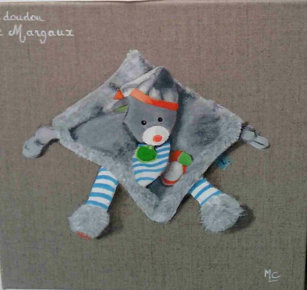 Modèle de tableau Doudou en toile de lin (30 cm x 30 cm) – Image 8