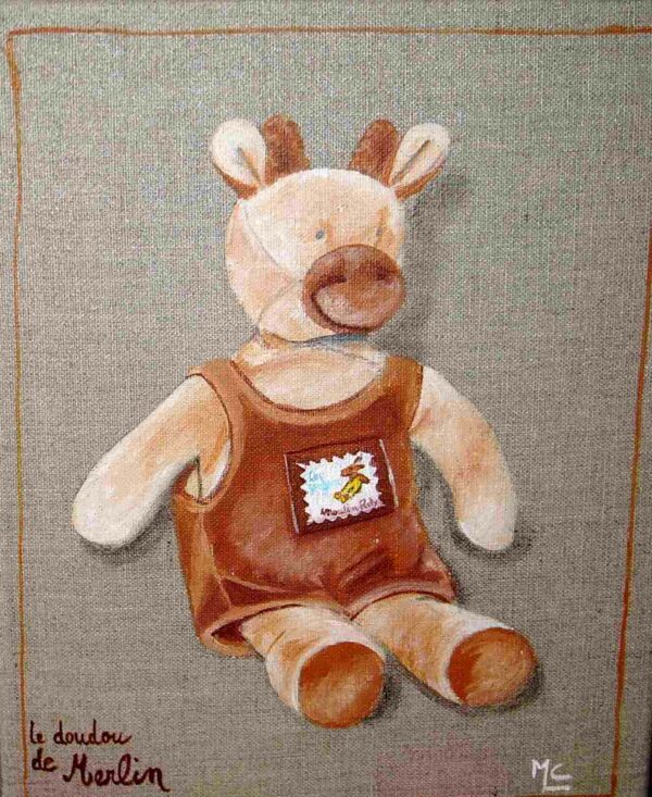 Modèle de tableau Doudou en toile de lin (24 cm x 30 cm) – Image 5