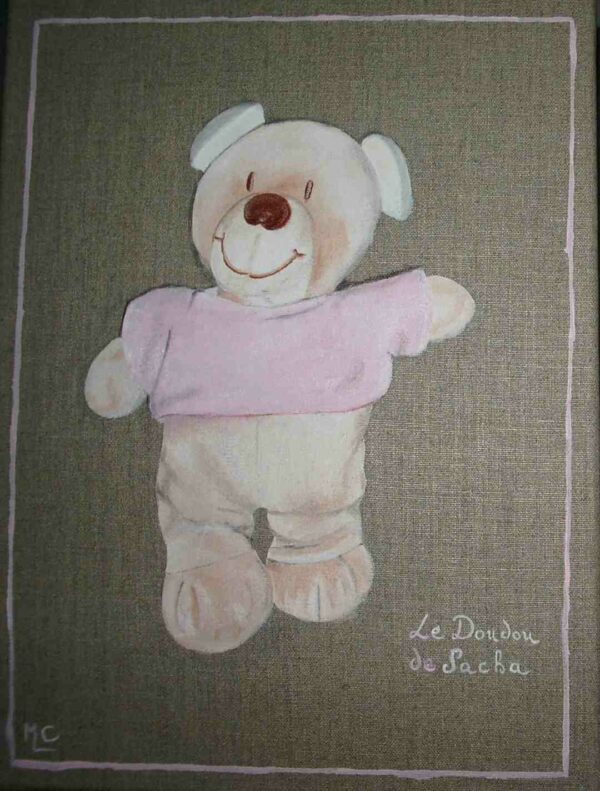 Modèle de tableau Doudou en toile de lin (30 cm x 40 cm) – Image 5